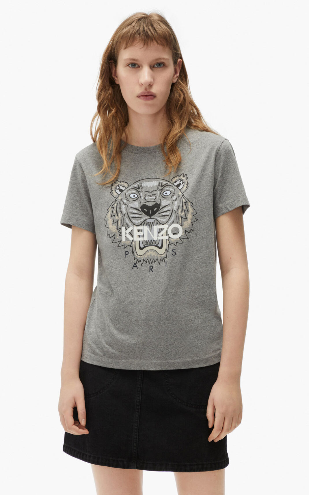 Kenzo Tiger Tişört Bayan Gri | 2504-BNZIO